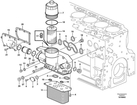 Engine Oil Cooler Assy VOE 21066506 VOE21066506 For EC160B EC180B