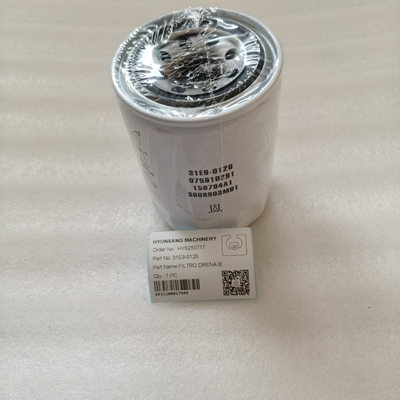 Hyunsang Excavator Parts FILTER 31E9-0126 For 33HDLL, 42HDLL, R110-7, R110-7A